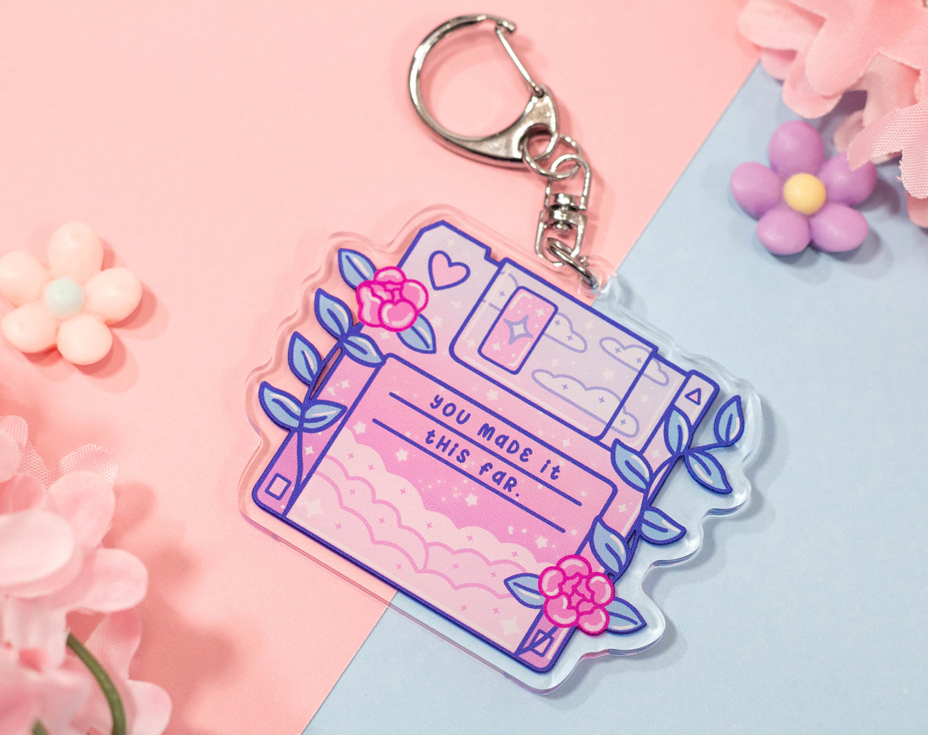 Floppy Disk Keychain Unicorn Eclipse