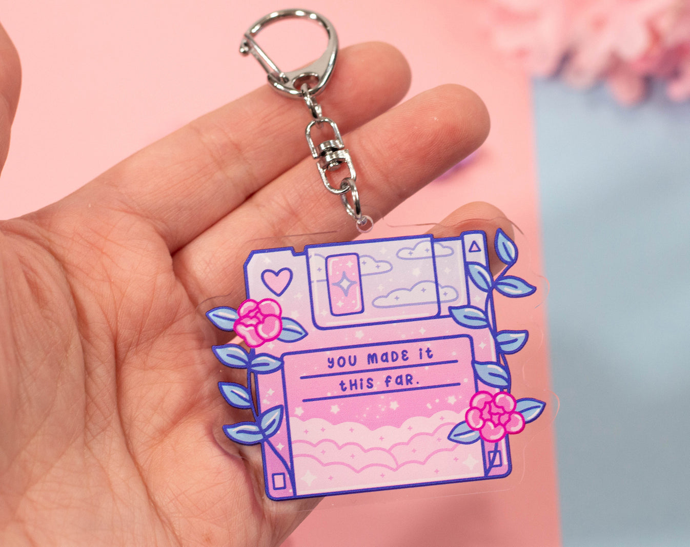 Floppy Disk Keychain Unicorn Eclipse